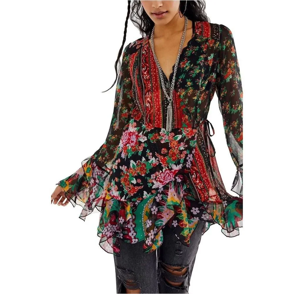 Free People Magic Hour Wrap Top Size XS. B-11 - Picture 1 of 5